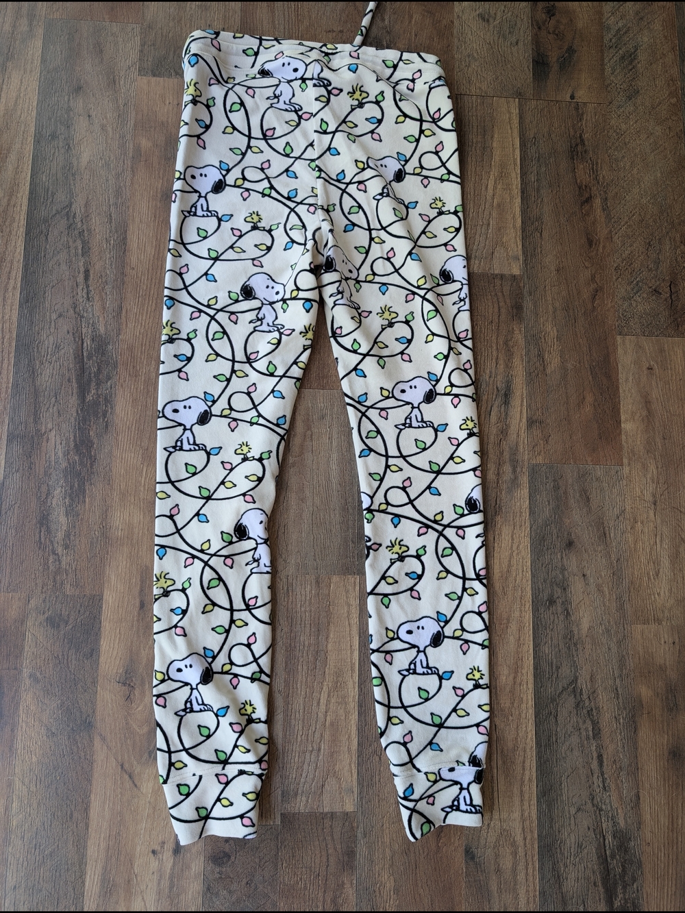 American Eagle Outfitters Cream Snoopy Holiday Light Print Pajama Leggings - Picture 3 of 3